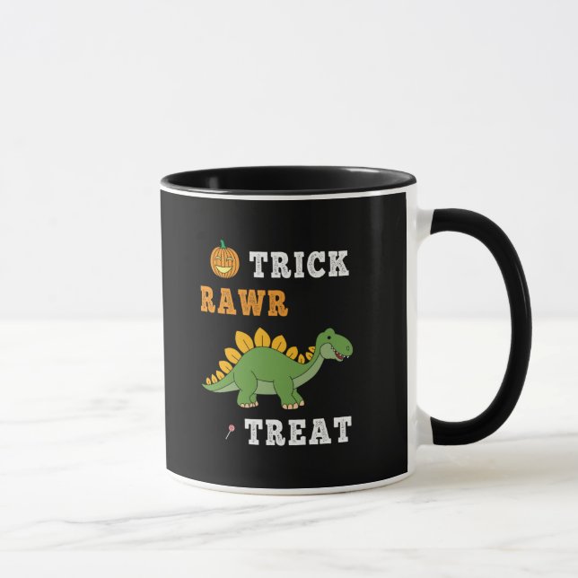 Mug Trick Rawr Treat Cute Halloween Stegosaurus Dino (Droite)