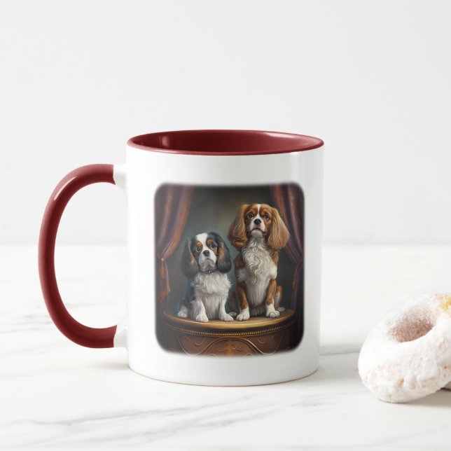 Mug Tricolor et Blenheim Cavalier King Charles (Avec donut)