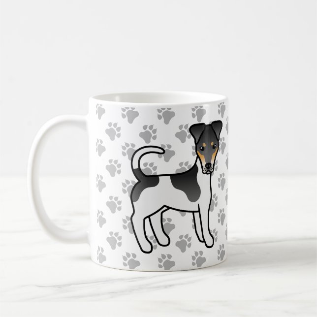 Mug Tricolor Smooth Fox Terrier Chien de Dessin Animé  (Gauche)