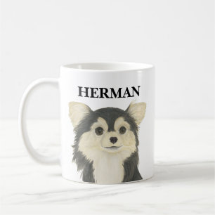 Mug Tricolore personnalisé Long Haired Chihuahua