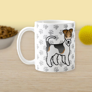 Mug Tricolore Wire Fox Terrier mignon Dessin Cartograp