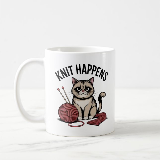 Mug Tricot ça arrive – Cadeau drôle pour les tricoteus (Gauche)