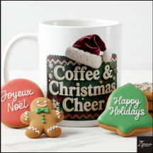 Tricot de Noël Pull Café & Père Noël Chapeau de No