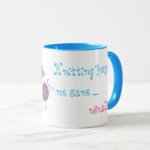 Mug Tricot me garde sain d'esprit ... Habituellement -
