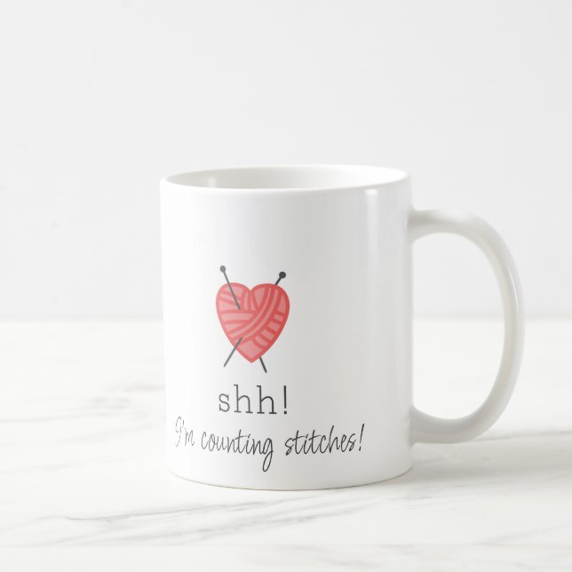 Mug Tricot Shh ! Je compte des points de suture amusan (Droite)