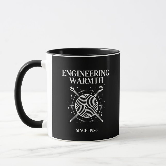 Mug Tricot sur mesure année Chaleur Ingénierie  (Gauche)