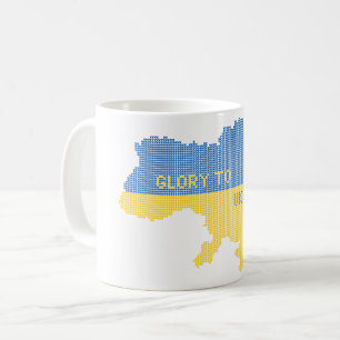 Mug Tricot Ukraine texte de la carte d'Etat Gloire à l