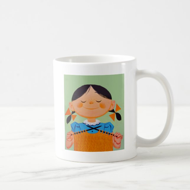 Mug Tricot vintage Retro Girl (Droite)