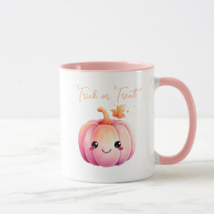 Mug Tricoter Ou Traiter Halloween Kawaii Citrouille
