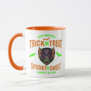 Mug Tricoter ou traiter les chauves-souris Halloween
