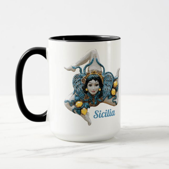 Mug Trinacria of Sicily Three Legged symbol Sicilia (Gauche)