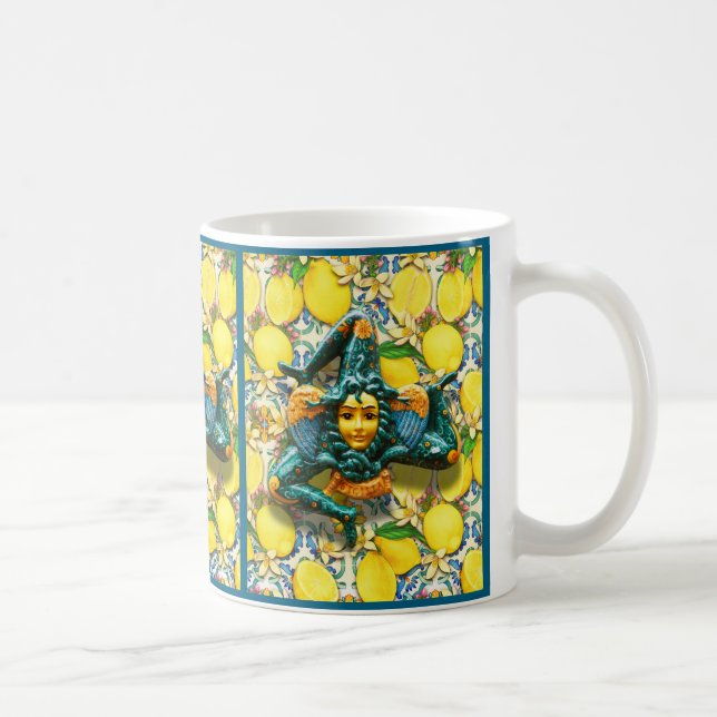 Mug Trinacria Sicile Italie Fierté Carreaux de citron  (Droite)