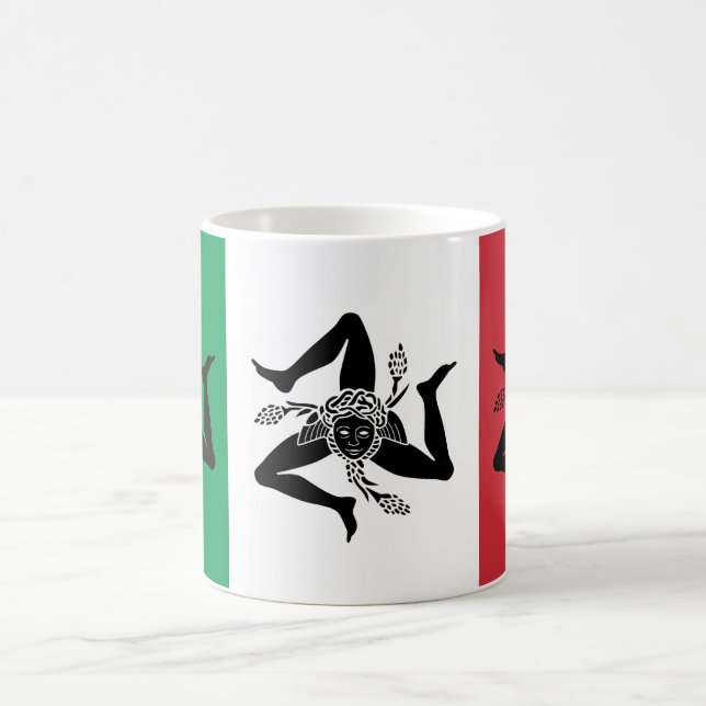 Mug Trinacria sicilien sur le drapeau italien (Centre)