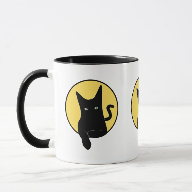 Mug Trio au Clair de Lune – Chat Noir (Gauche)