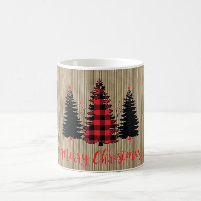 Mug Trio d'arbres de Noël de ferme rustique (Centre)