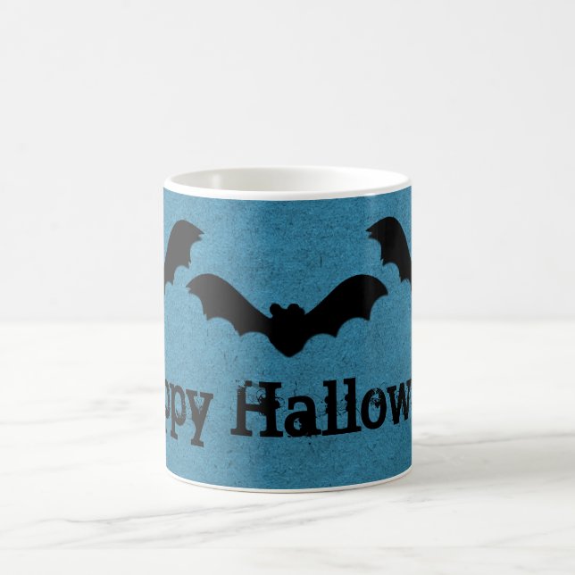 Mug Trio de chauves-souris Halloween Mug, Bleu foncé (Centre)