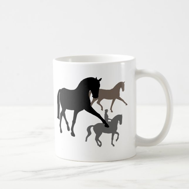 Mug Trio de chevaux de dressage (Droite)