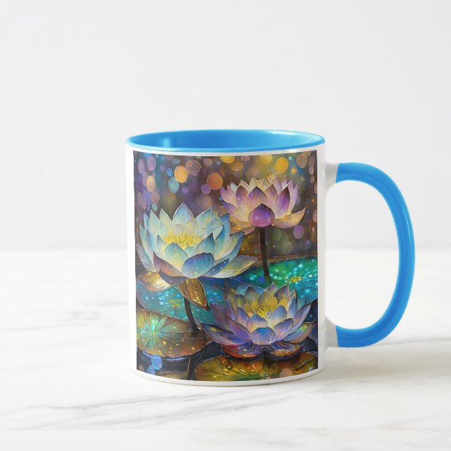 Mug Trio de fleurs de lotus lumineuses (Droite)