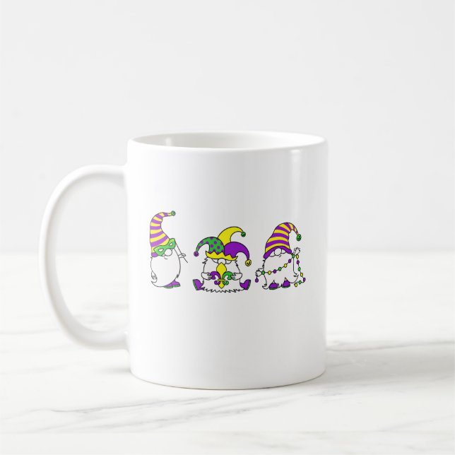 Mug Trio de Gnome Mardi Gras Carnaval Mignon (Gauche)