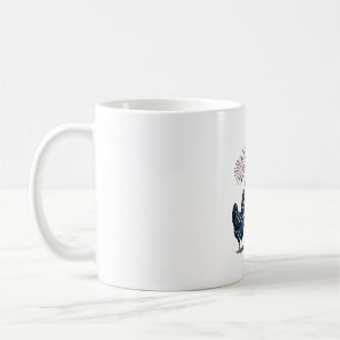 Mug Trio de poulets patriotiques Gravure vintage vecte