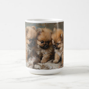 Mug Trio Poméranien de chiot Vintage
