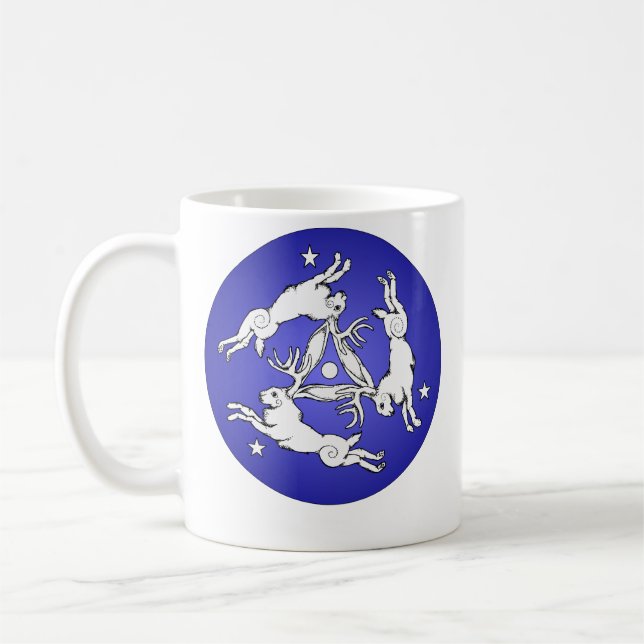 Mug Triple Jackalope blanc sur bleu (Gauche)