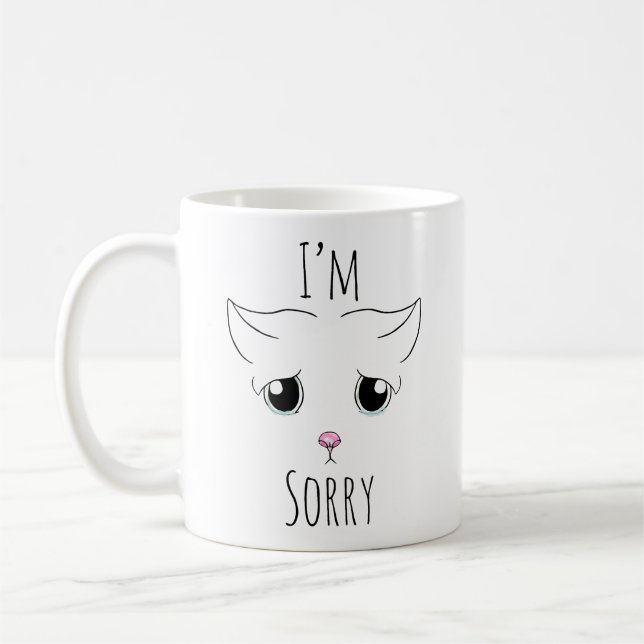 Mug Triste visage de chat : Je suis désolé (Gauche)