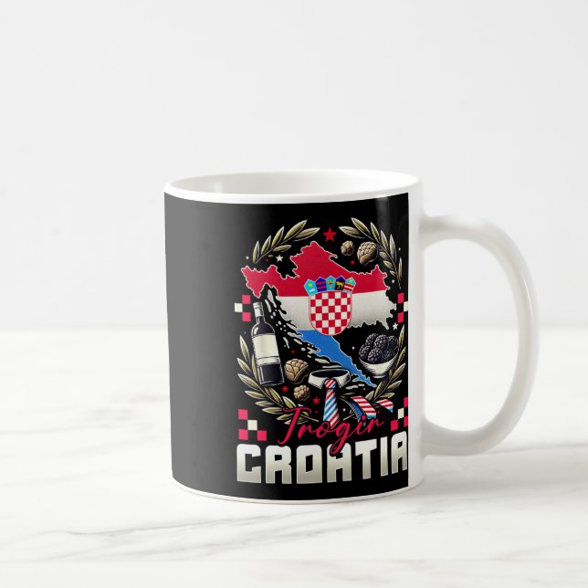 Mug Trogir Croatie Souvenir Drapeau Croate Carte  (Droite)