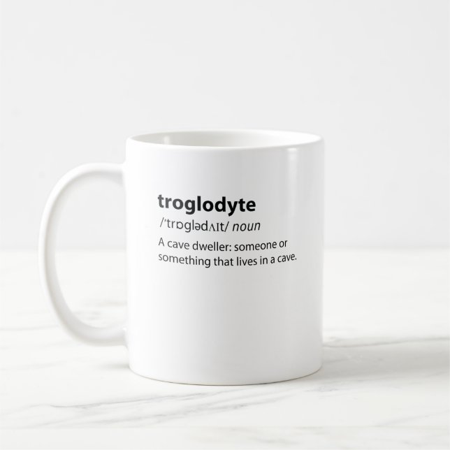 Mug Troglodyte - Funny Cave Dweller Caver Spéléologie (Gauche)
