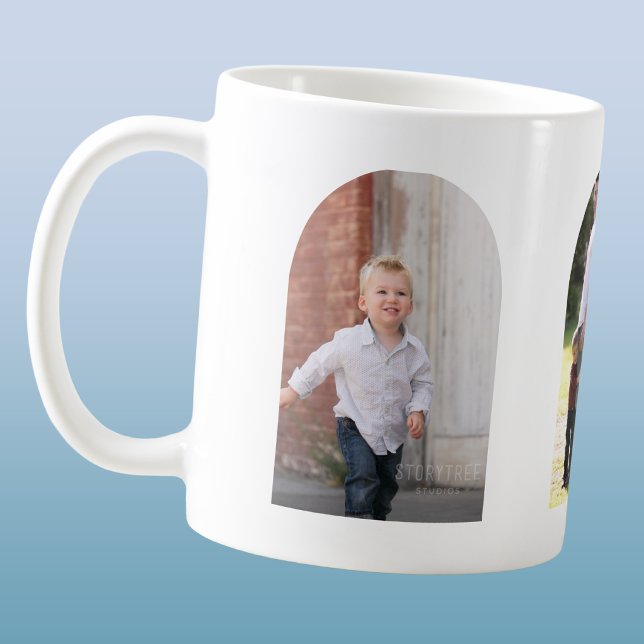 Mug Trois Arches Photo (Coffee mug with your three photos in modern arch shapes.)