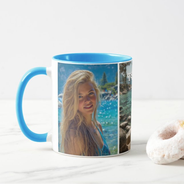Mug Trois bandes verticales photo boho (Avec donut)
