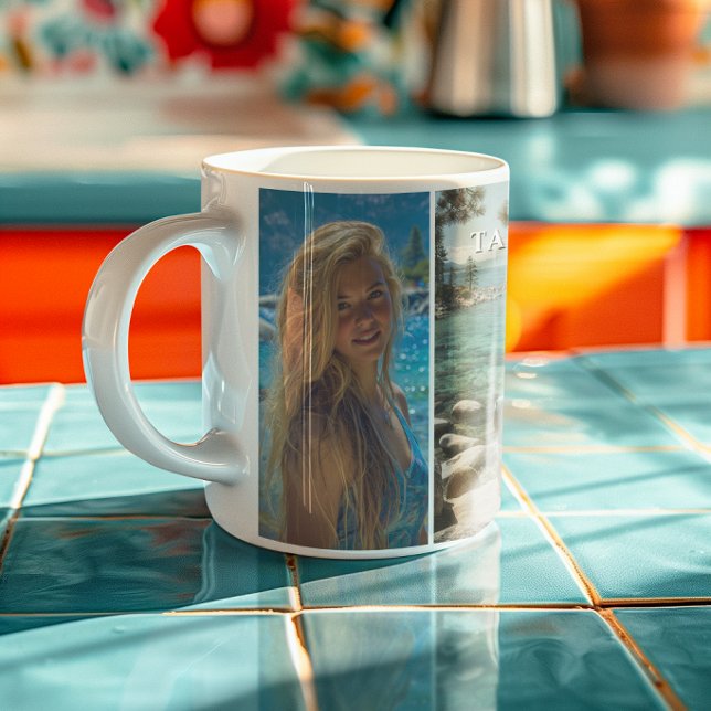 Mug Trois bandes verticales photo boho (Three Vertical Strip Boho Photo Mug)