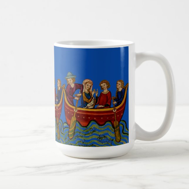 Mug Trois bateaux sur le bleu de rivière (Droite)