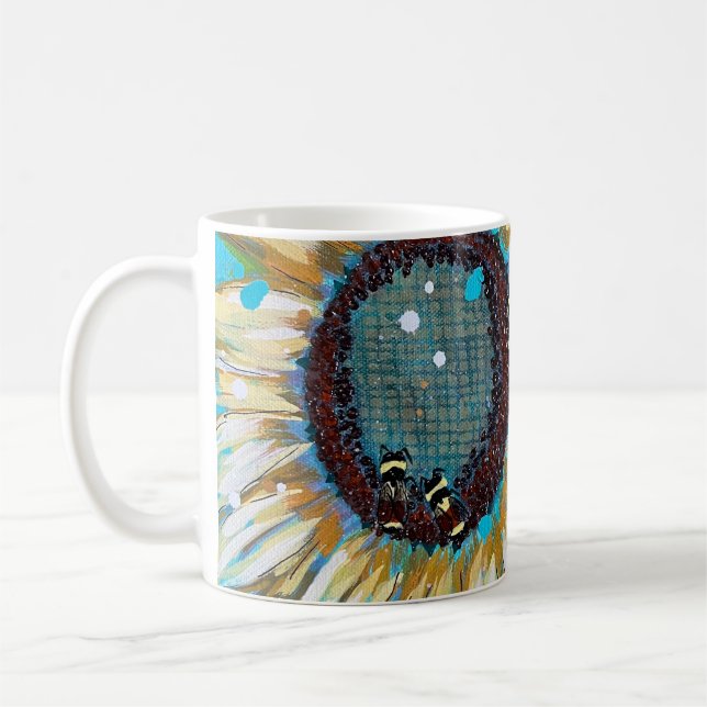 Mug Trois bourdons sur un tournesol (Gauche)