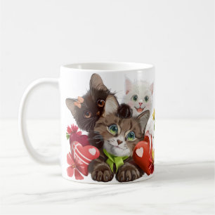 Mug Trois chatons et coeurs