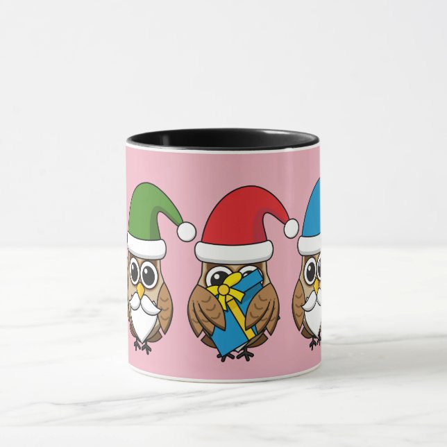 Mug Trois chouettes naines de Noël amusantes (Centre)