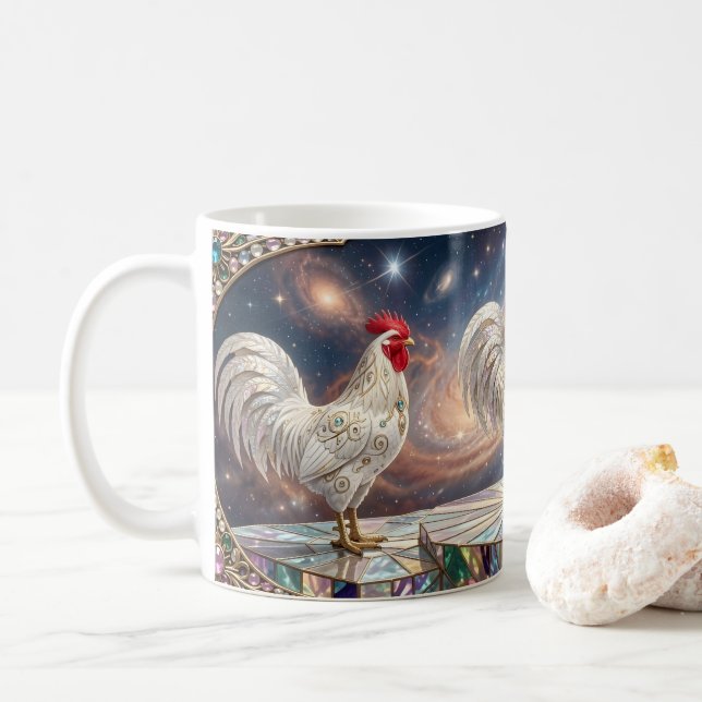 Mug Trois coqs blancs. (Avec donut)