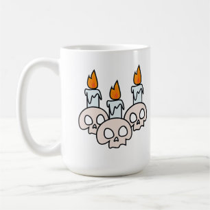 Mug Trois crânes avec des bougies allumées