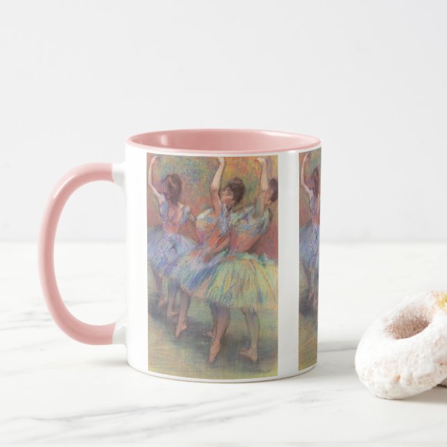 Mug Trois Danseuses d'Edgar Degas, Art de ballet vinta (Avec donut)