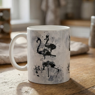 Mug Trois flamants rose et blanc aquarelle