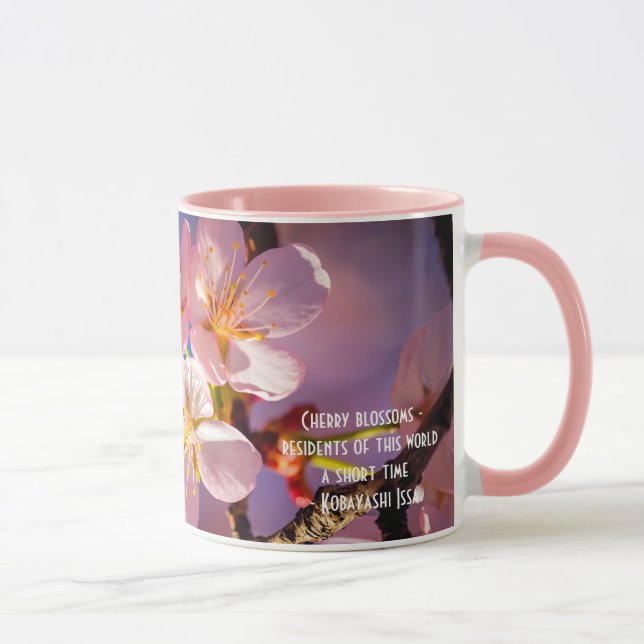 Mug Trois fleurs de Sakura roses (Droite)
