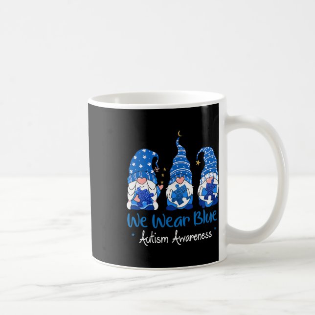 Mug Trois Gnomes tenant une Sensibilisation sur l'auti (Droite)