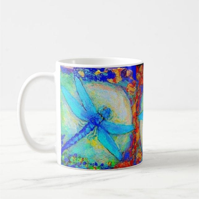 Mug Trois libellules bleues de "Zinger" (Gauche)