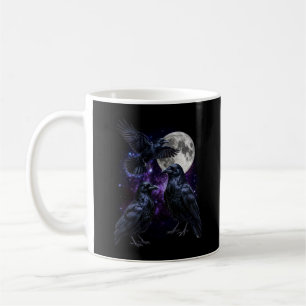 Mug Trois Lune Corbeau Gothique Espace Cosmique Rétro