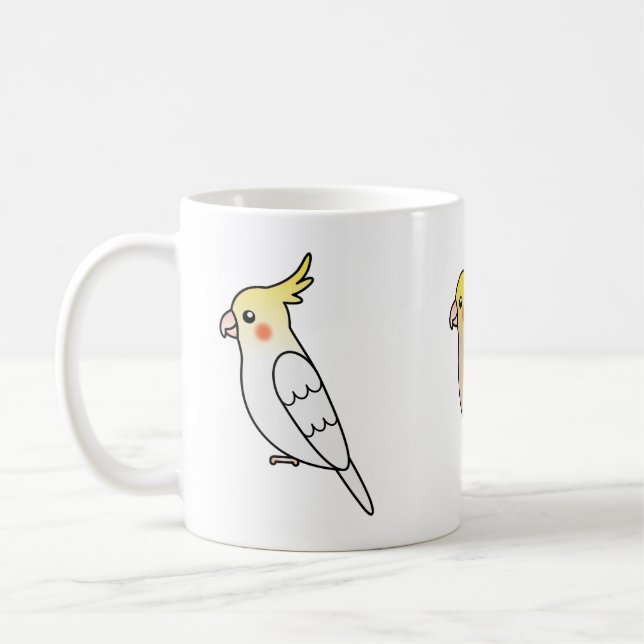 Mug Trois oiseaux de dessin animé cockatiel mignons (Gauche)