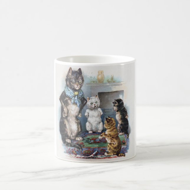 Mug Trois petits chatons et mère, Louis Wain (Centre)