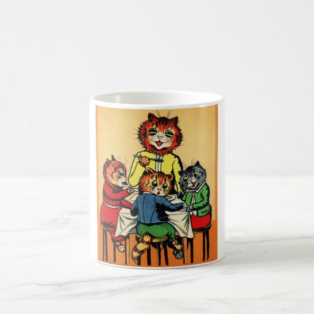 Mug Trois petits chatons et mère, Louis Wain (Centre)