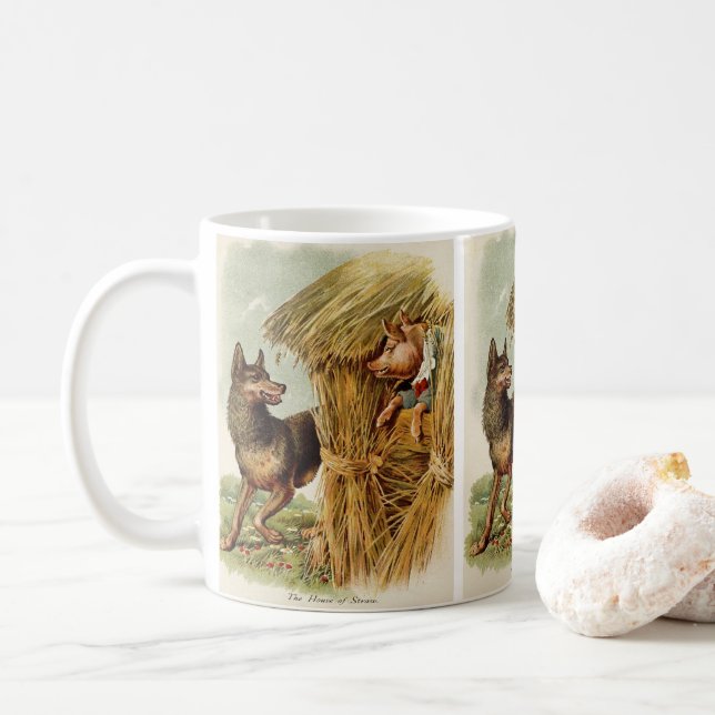 Mug Trois petits cochons Grand méchant loup, Conte de  (Avec donut)