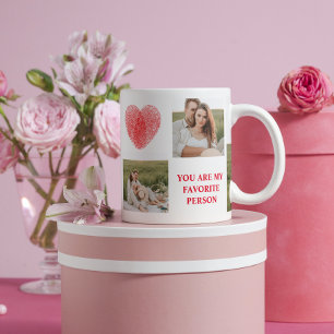 Mug Trois photos Collage Couple Cadeau Valentines