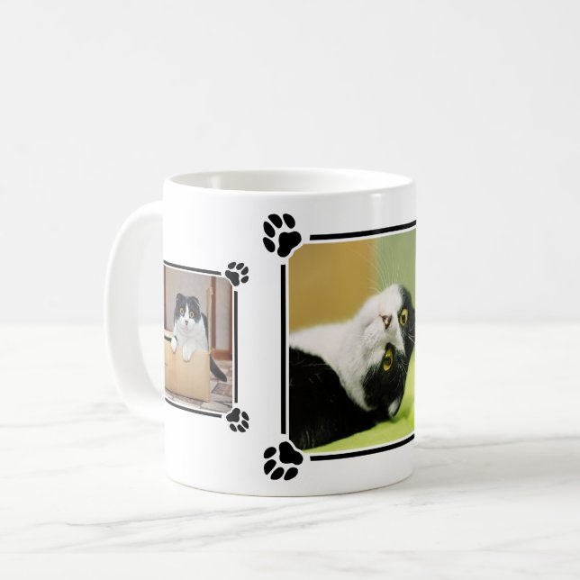 Mug Trois photos de chats personnalisées Collage avec  (Devant gauche)